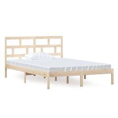 Bed Frame without Mattress Solid Wood Length 200 cm Natural 140 cm