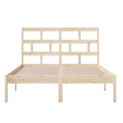 Bed Frame without Mattress Solid Wood Length 200 cm Natural 140 cm