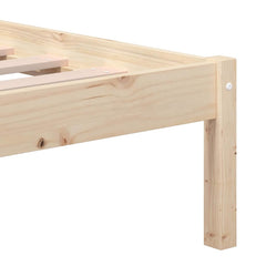 Bed Frame without Mattress Solid Wood Length 200 cm Natural 140 cm