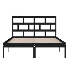vidaXL Bed Frame without Mattress Black King Size Solid Wood 4