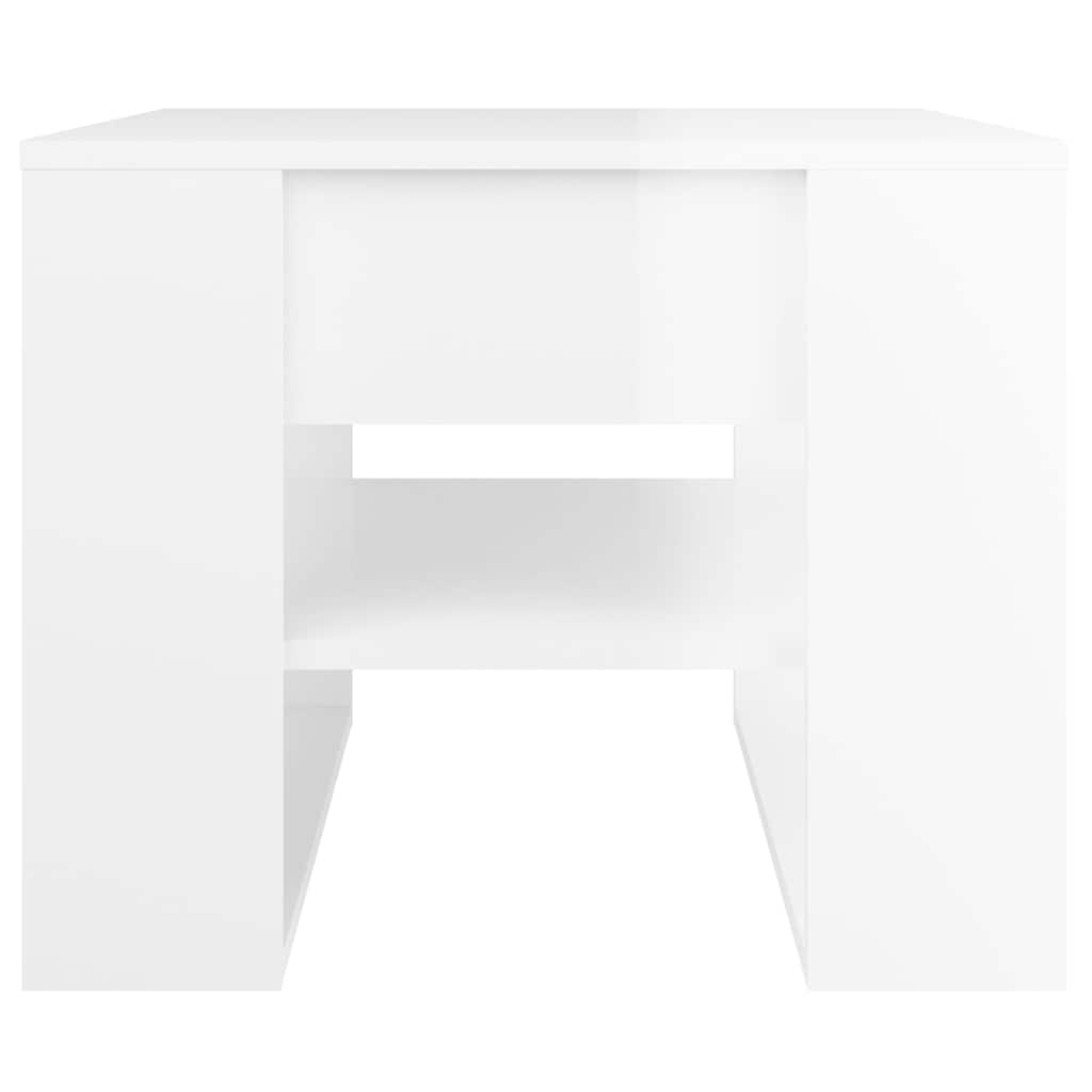 vidaXL Coffee Table | High gloss white | Engineered wood | Compact 3