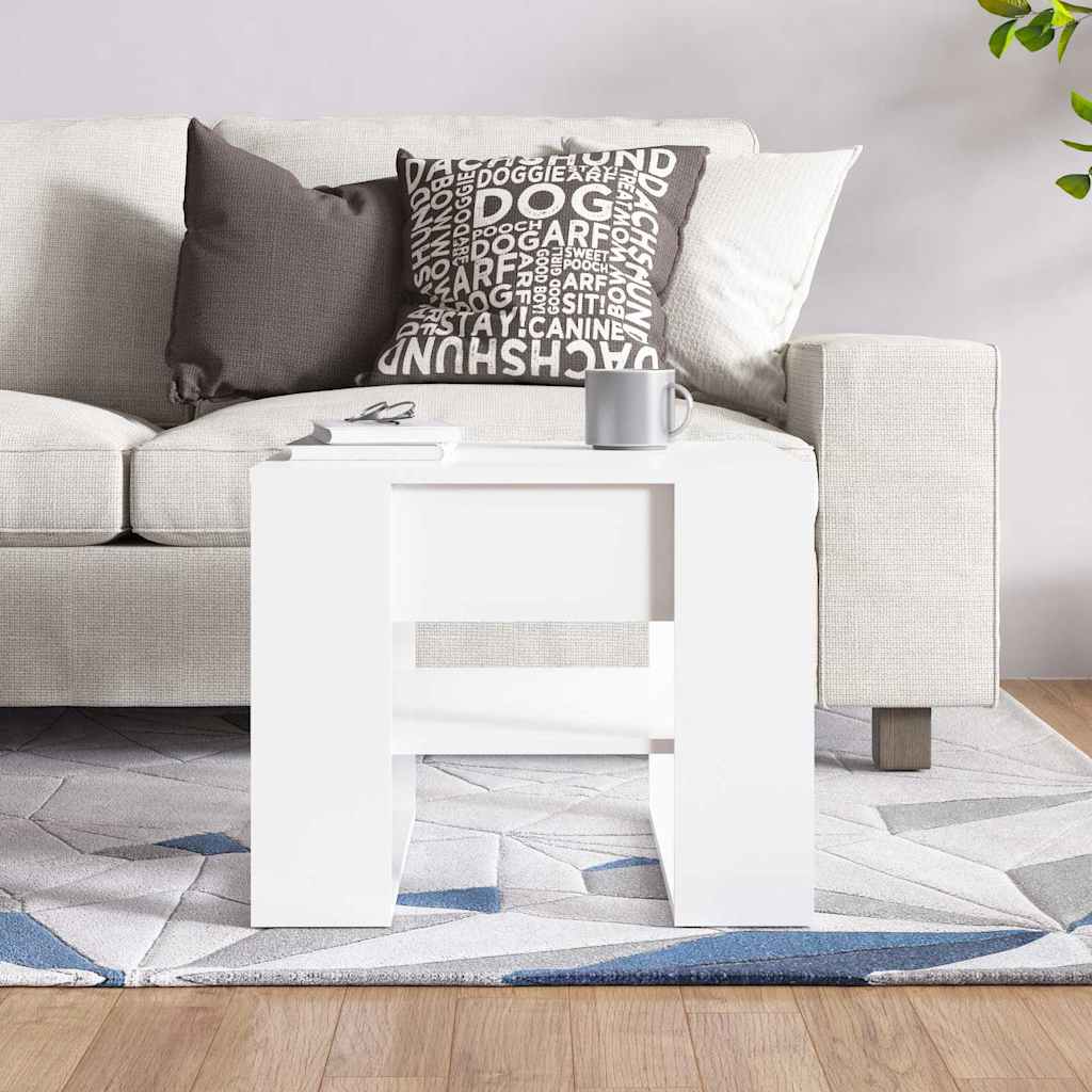 vidaXL Coffee Table | High gloss white | Engineered wood | Compact 5