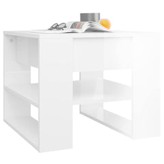 vidaXL Coffee Table | High gloss white | Engineered wood | Compact 6