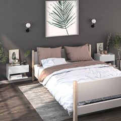 810953 vidaXL Wall-mounted Bedside Cabinet White 3