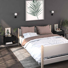 810955 vidaXL Wall-mounted Bedside Cabinet Black 3