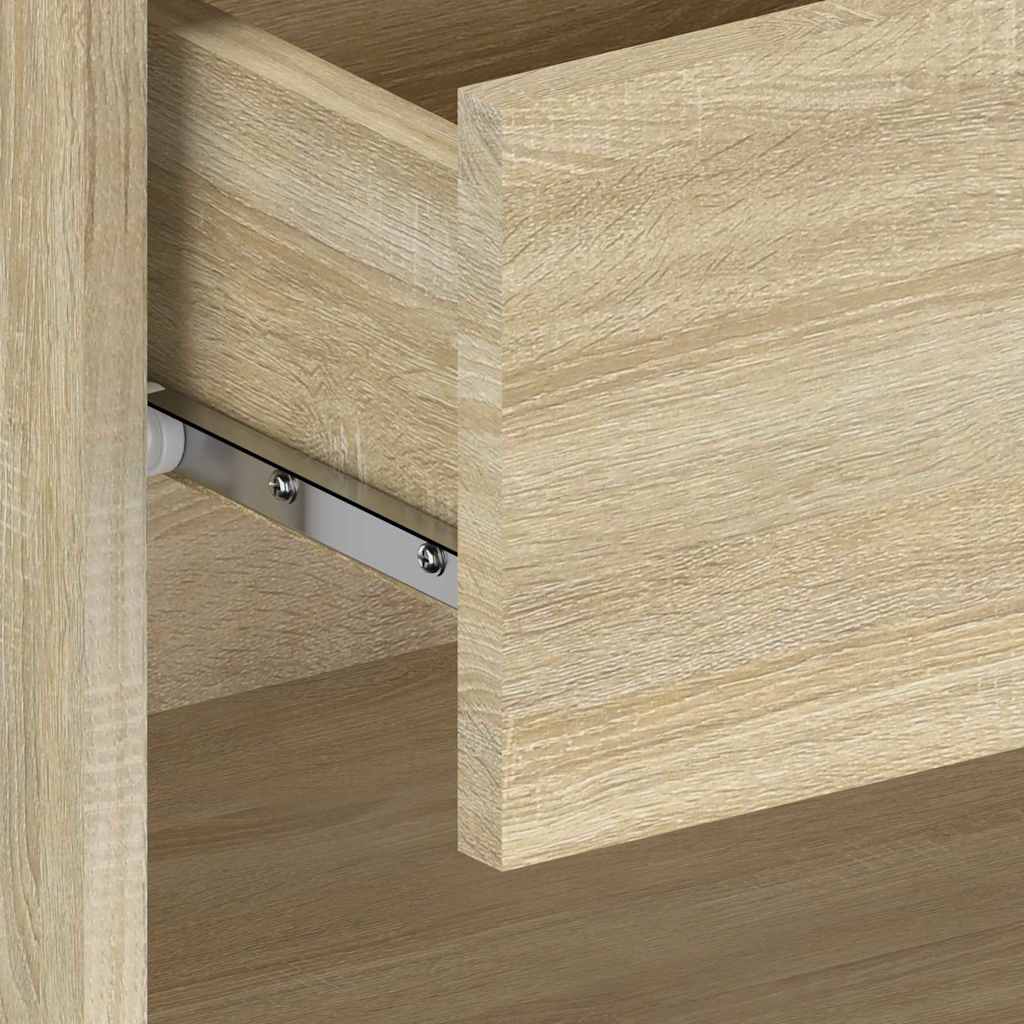 810959 vidaXL Wall-mounted Bedside Cabinet Sonoma Oak 6