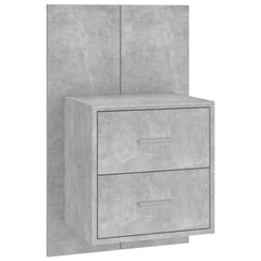 810998 vidaXL Wall-mounted Bedside Cabinets 2 pcs Concrete Grey 4