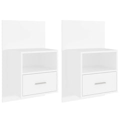 811008 vidaXL Wall-mounted Bedside Cabinets 2 pcs White 2