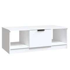 vidaXL Coffee Table | White | Engineered wood | 102x50x36 cm | Coffee Table 2
