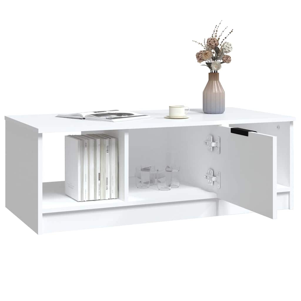vidaXL Coffee Table | White | Engineered wood | 102x50x36 cm | Coffee Table 6