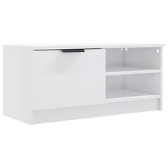 vidaXL TV Cabinet High Gloss White 80x35x36,5 cm Engineered Wood 2