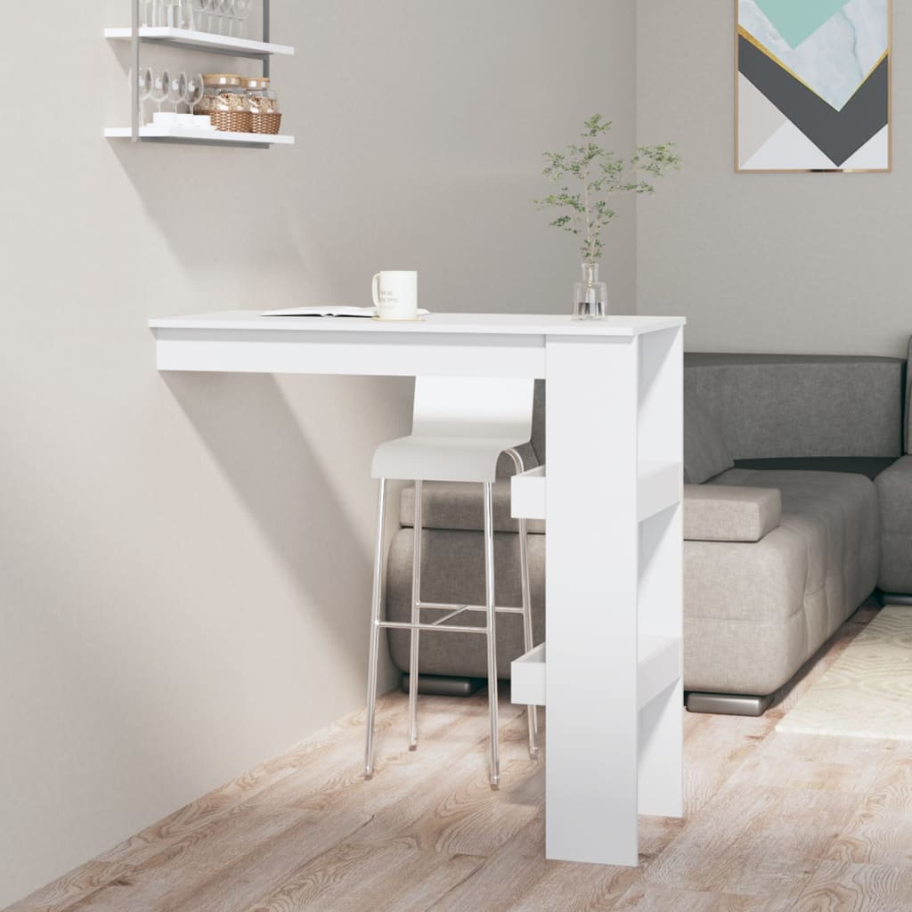 vidaXL Wall Bar Table White 102x45x103.5 cm Engineered Wood 1