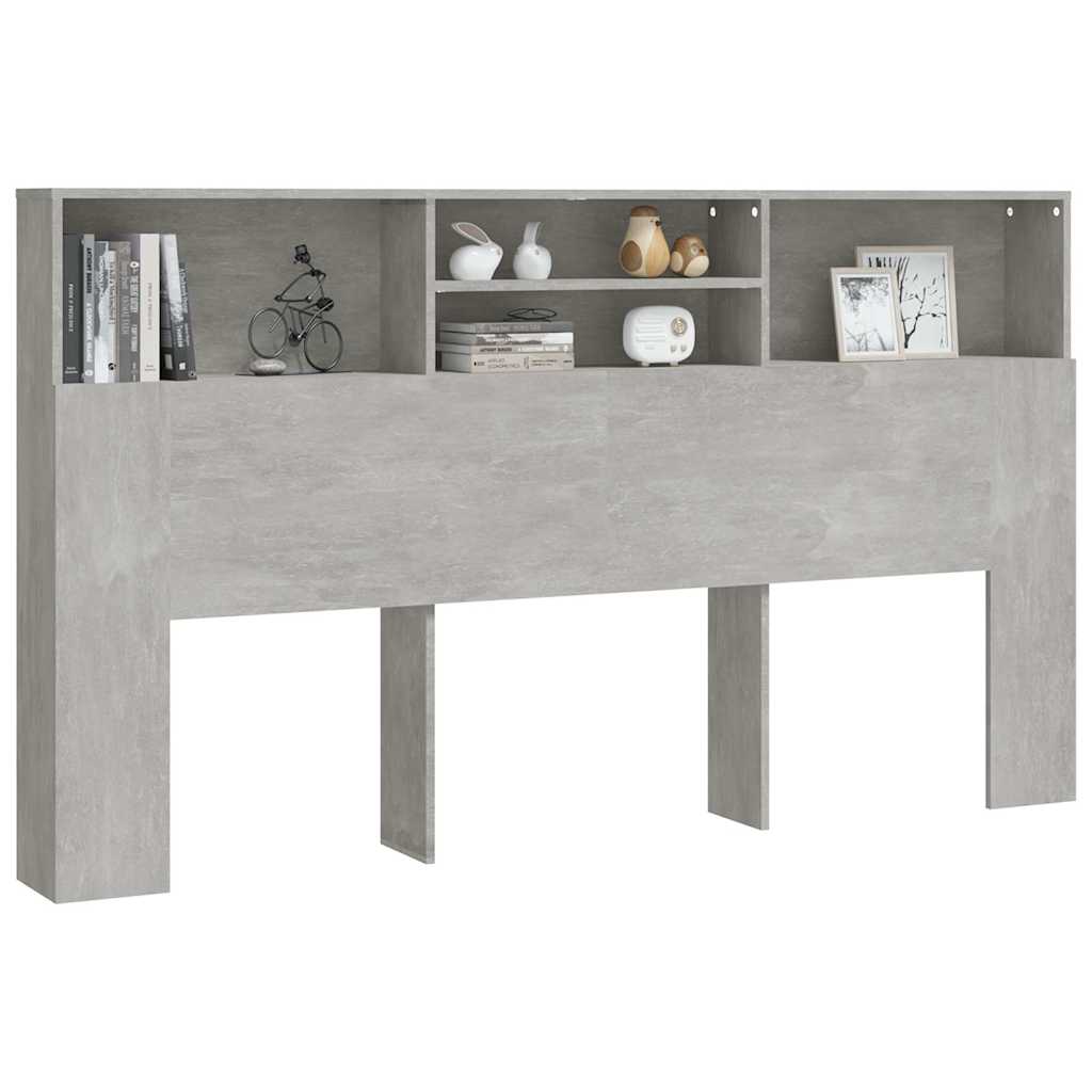 Headboard Cabinet 180x19x103.5 cm Concrete grey
