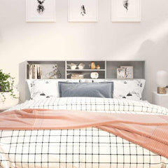 Headboard Cabinet 180x19x103.5 cm Concrete grey