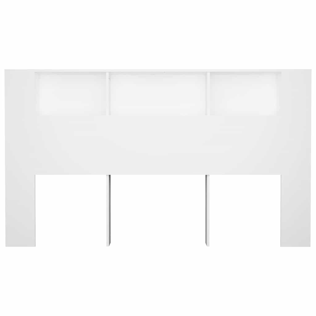 vidaXL Headboard Cabinet White 180x18.5x104.5 cm 4