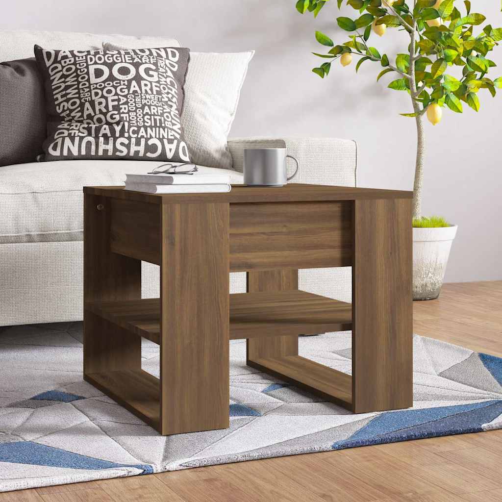 vidaXL Coffee Table | Brown Oak | Engineered Wood | 55.5 x 55 x 45 cm 1