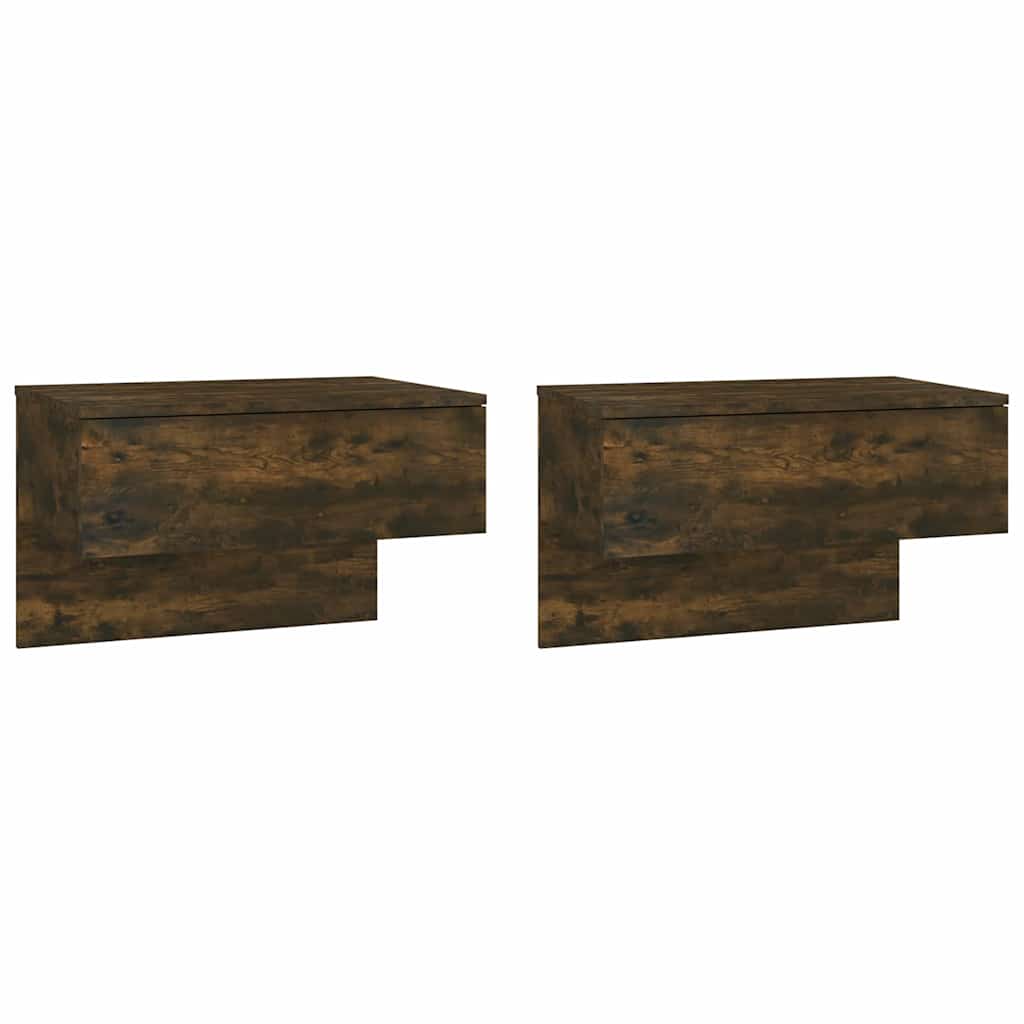 vidaXL Wall-mounted Bedside Cabinets 2 pcs Smoked Oak 2
