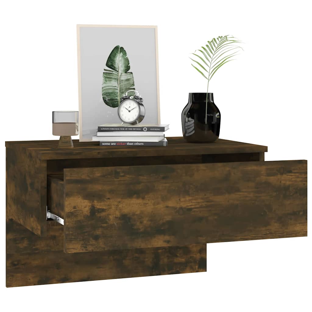 vidaXL Wall-mounted Bedside Cabinets 2 pcs Smoked Oak 4