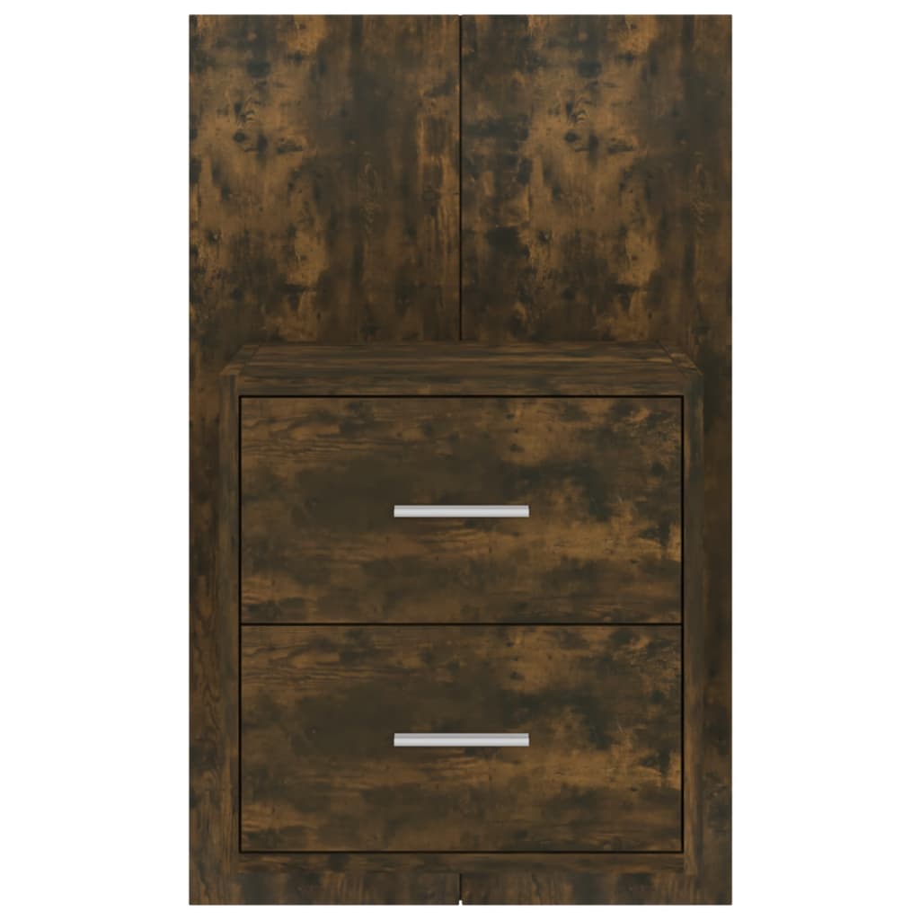vidaXL Wall-mounted Bedside Cabinets 2 pcs Smoked Oak 5
