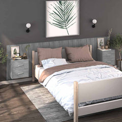 Wall-mounted Bedside Cabinet in Grey Sonoma