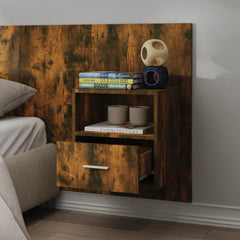 vidaXL Wall-mounted Bedside Cabinets 2 pcs Smoked Oak 4