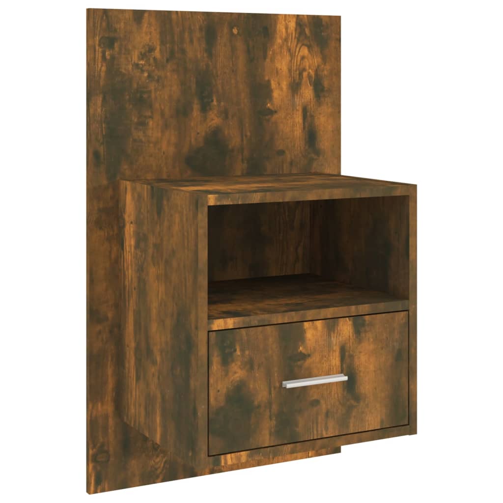 vidaXL Wall-mounted Bedside Cabinets 2 pcs Smoked Oak 5