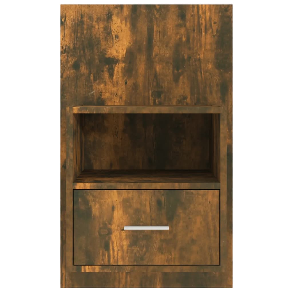 vidaXL Wall-mounted Bedside Cabinets 2 pcs Smoked Oak 6