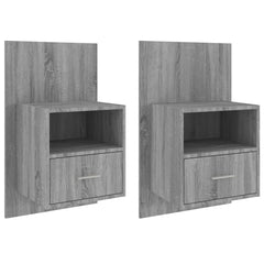 vidaXL Wall-mounted Bedside Cabinets 2 pcs Grey Sonoma 2