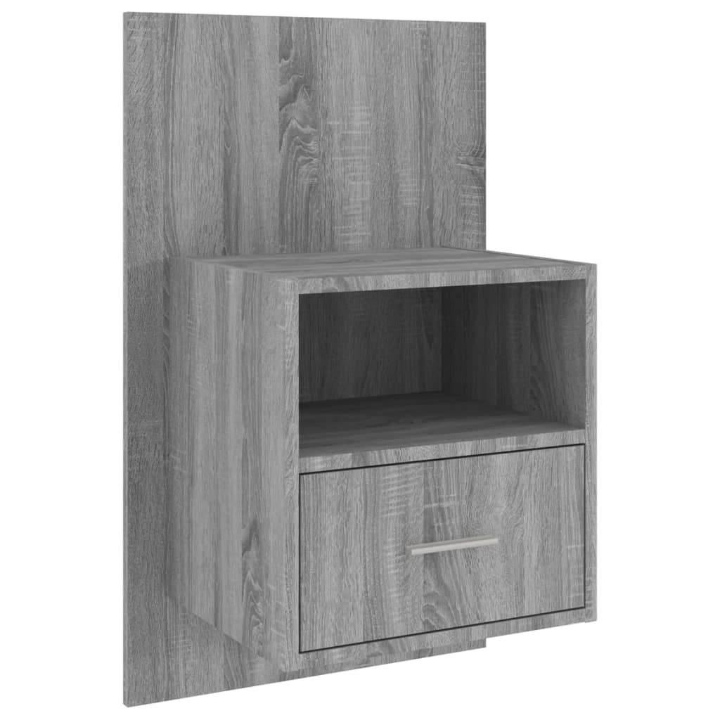 vidaXL Wall-mounted Bedside Cabinets 2 pcs Grey Sonoma 5