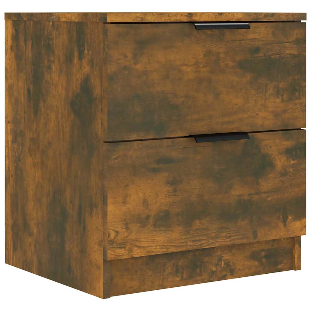 vidaXL Bedside Cabinets 2 pcs Smoked Oak Engineered Wood 5