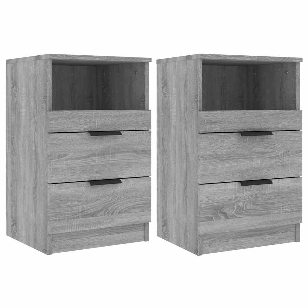 vidaXL Bedside Cabinets 2 pcs Grey Sonoma Engineered Wood 2