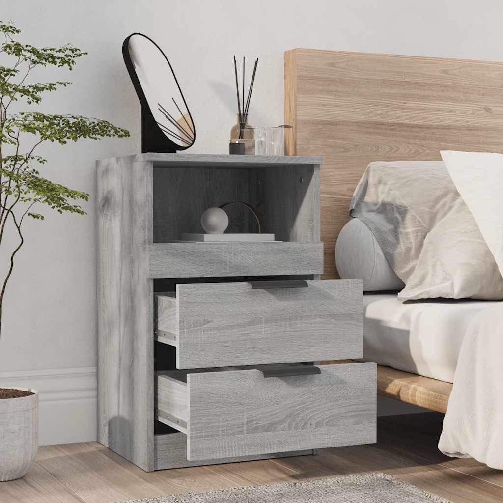 vidaXL Bedside Cabinets 2 pcs Grey Sonoma Engineered Wood 4