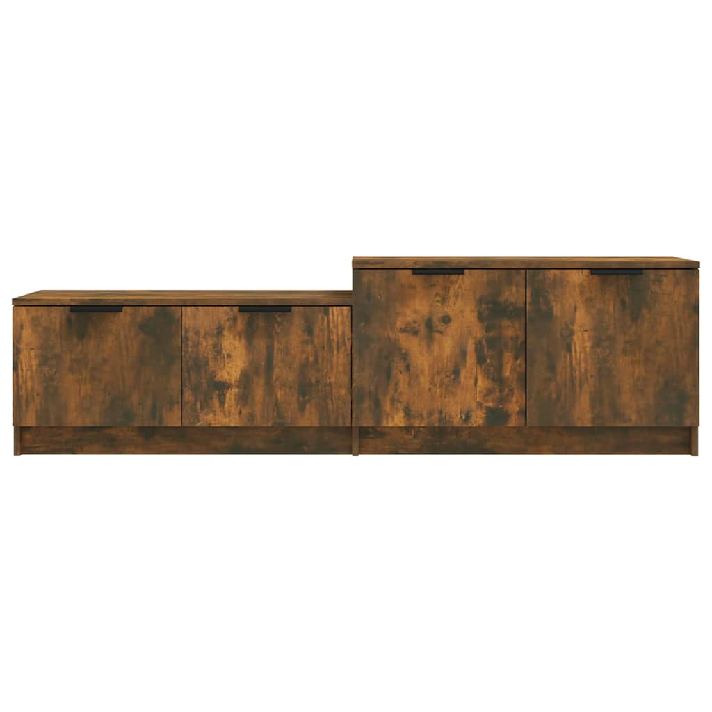 vidaXL TV Cabinet Smoked Oak 158,5x36x45 cm Engineered Wood 4