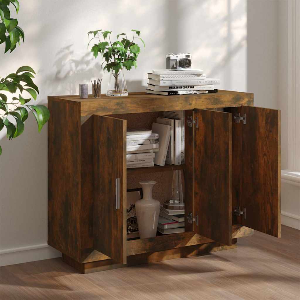 vidaXL Sideboard | Smoked oak | Engineered wood | 92 x 35 x 75 cm | Storage 3