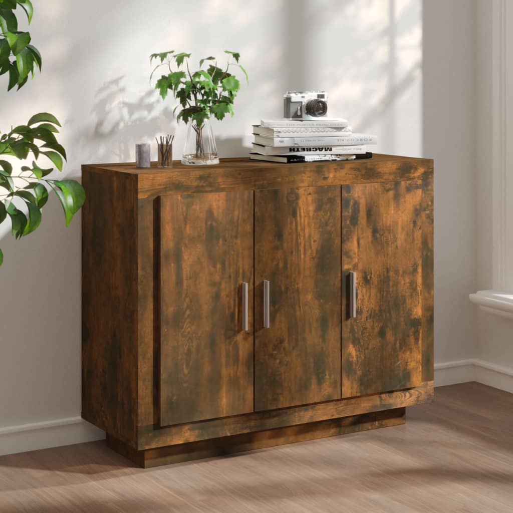 vidaXL Sideboard | Smoked oak | Engineered wood | 92 x 35 x 75 cm | Storage 1