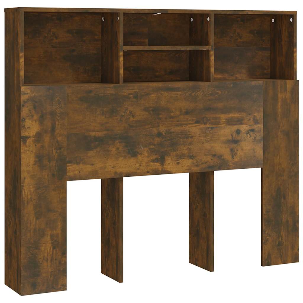 vidaXL Headboard Cabinet | Smoked Oak | Engineered Wood | 120 cm wide 2