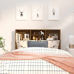 vidaXL Headboard Cabinet | Smoked Oak | Engineered Wood | 120 cm wide 3