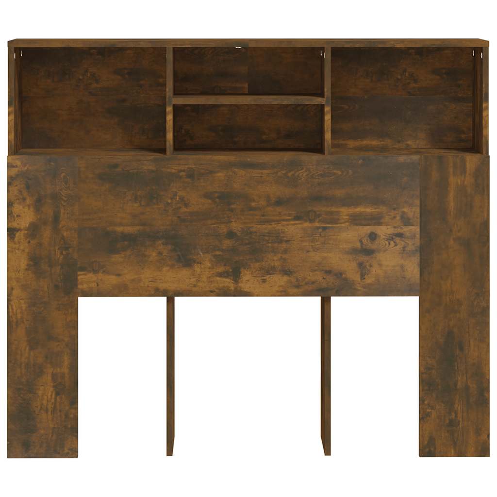 vidaXL Headboard Cabinet | Smoked Oak | Engineered Wood | 120 cm wide 5