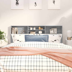 Headboard Cabinet 180x19x103.5 cm Grey sonoma