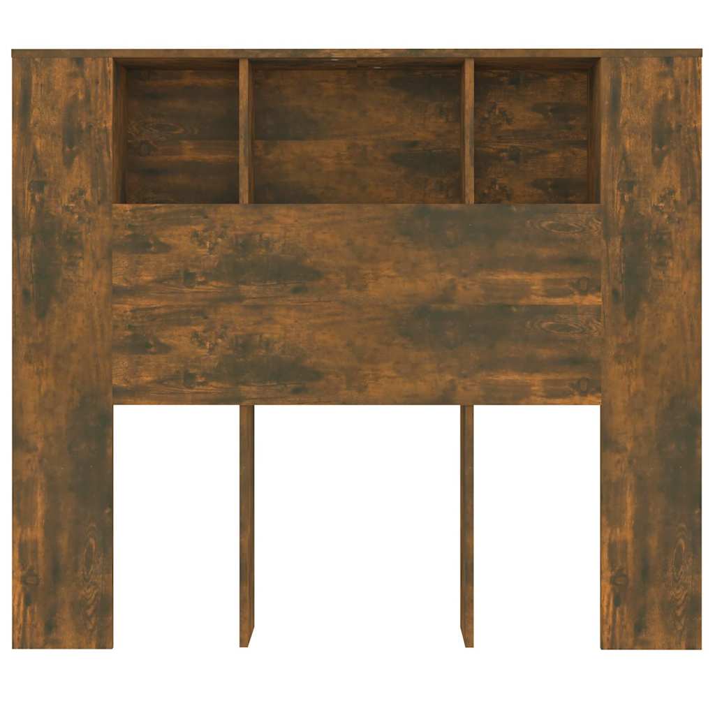 vidaXL Headboard Cabinet Smoked Oak 120x18.5x102.5 cm 4