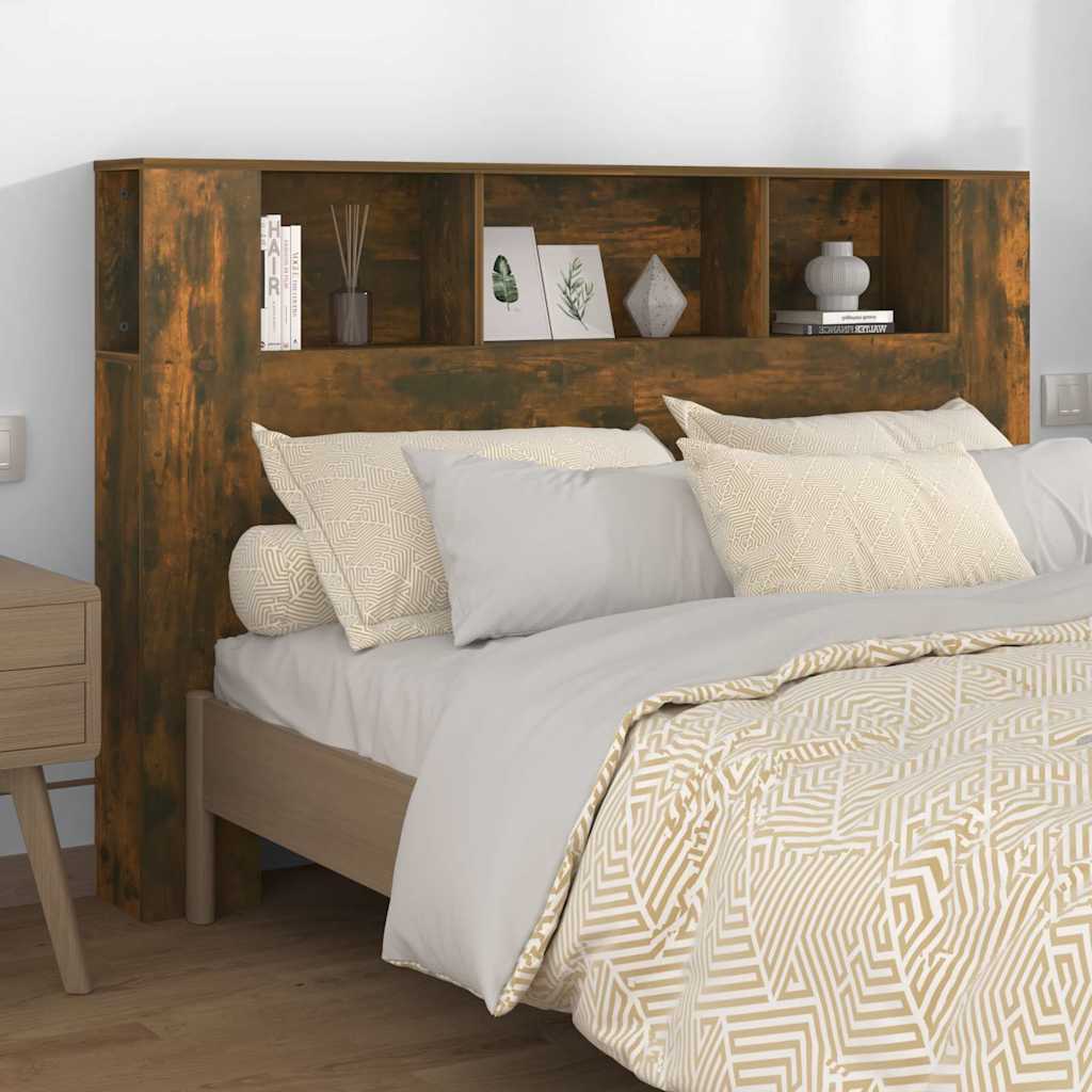 Headboard Cabinet 160x18.5x104.5 cm 160 cm Smoked oak
