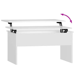 vidaXL Coffee Table | White | Engineered wood | Medium | Height-Adjustable 6