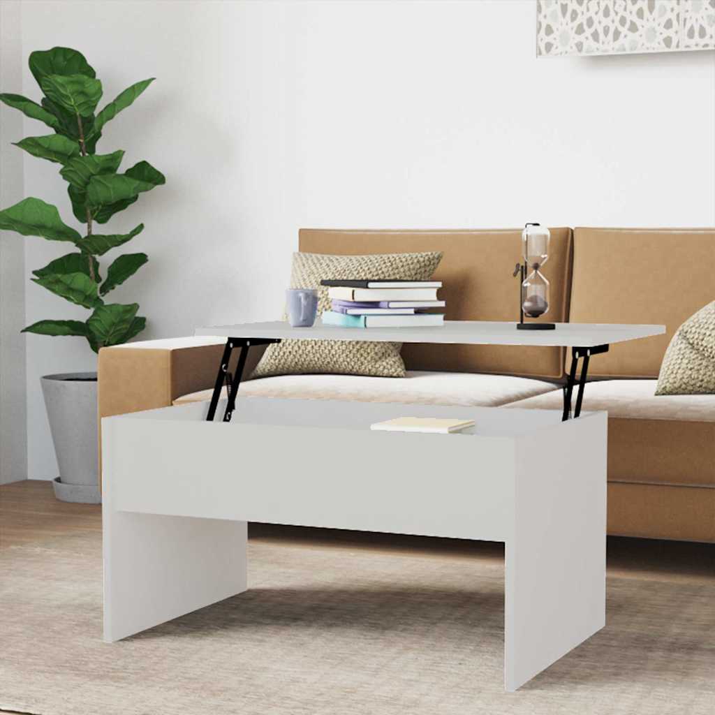 vidaXL Coffee Table | White | Engineered wood | Medium | Height-Adjustable 1