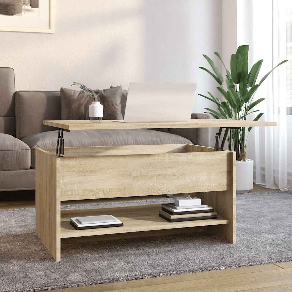 vidaXL Coffee Table | Sonoma oak | Engineered wood | Adjustable Armrests 1