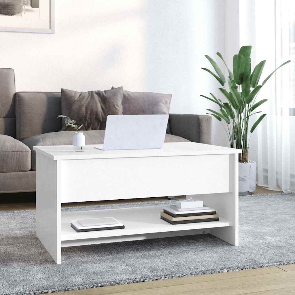 vidaXL Coffee Table | High gloss white | Engineered wood | 80 x 50 x 40 cm 3