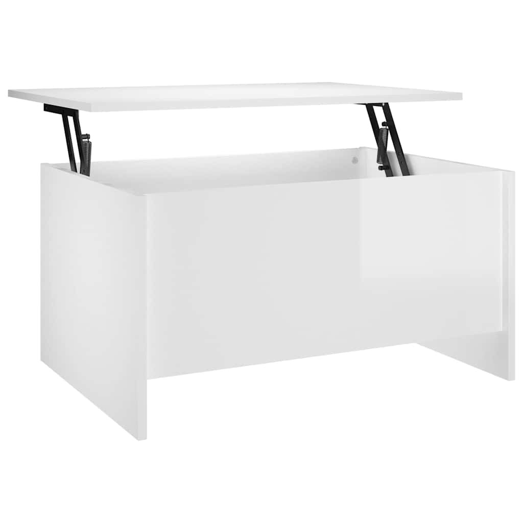 vidaXL Coffee Table | High gloss white | Engineered wood | 80x55.5x41.5 cm 2