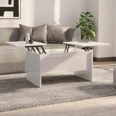 Coffee Table 80x50x42,5 cm Engineered Wood Width 80 cm High gloss white 50 cm