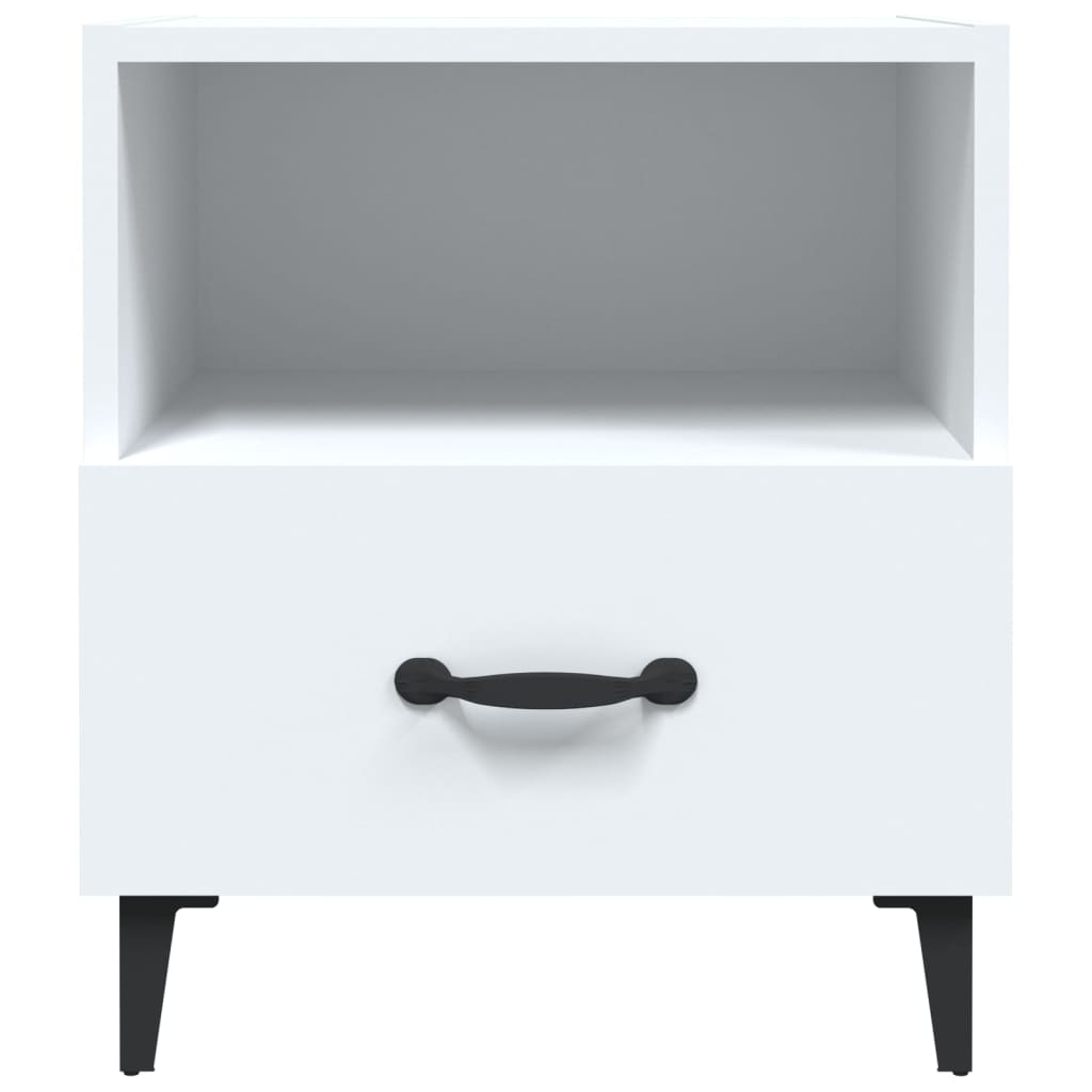 vidaXL Bedside Cabinet White Engineered Wood 3