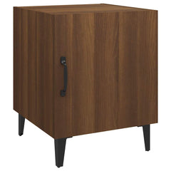 vidaXL Bedside Cabinet | Set of 2 | Brown Oak | Engineered wood, metal 3