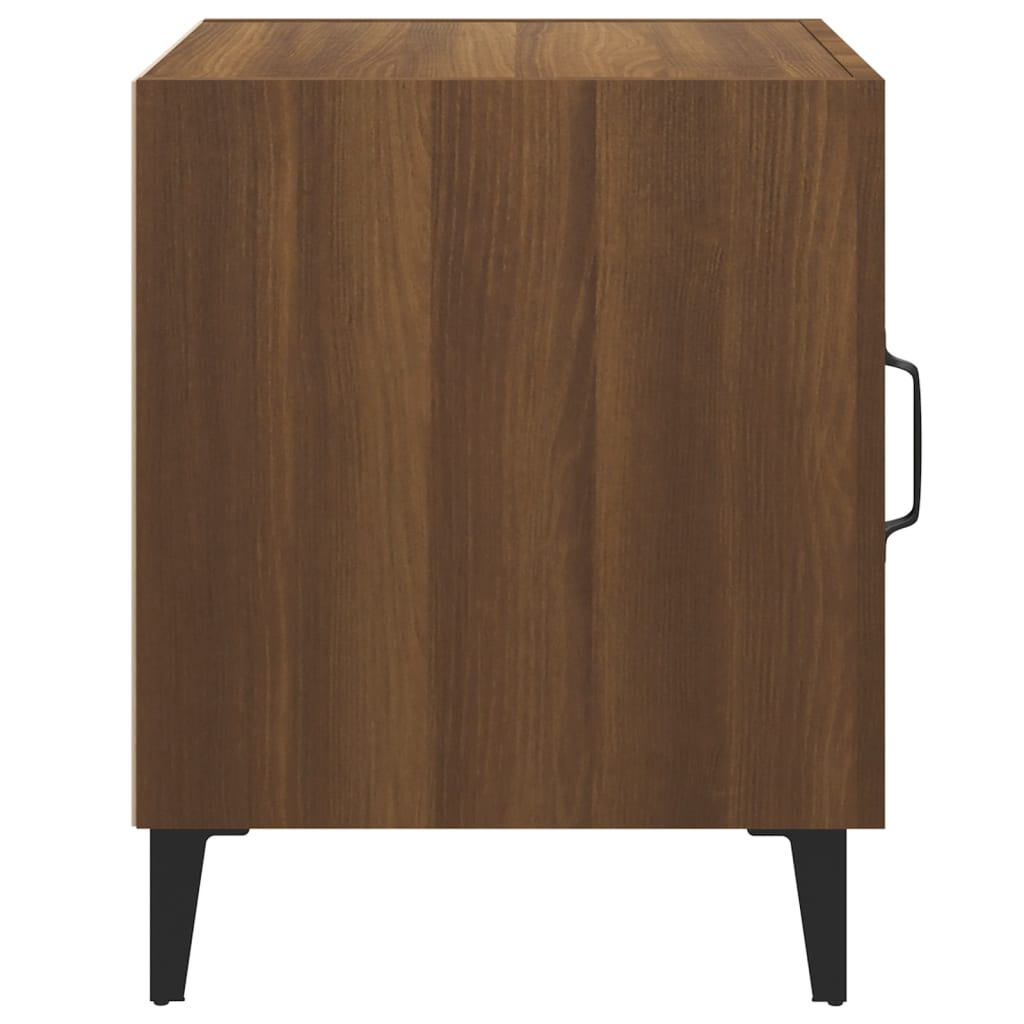 vidaXL Bedside Cabinet | Set of 2 | Brown Oak | Engineered wood, metal 5